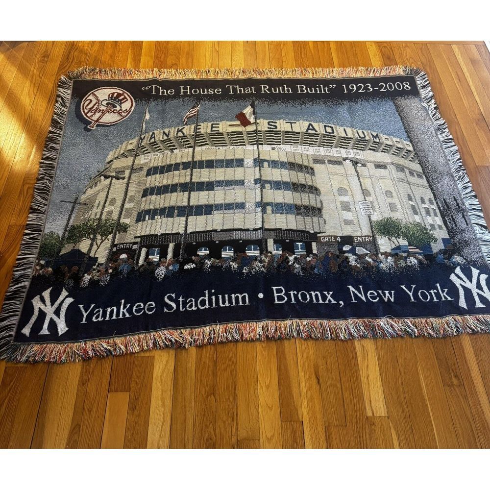 2008‎ Yankee Stadium Tapestry Blanket The House That Ruth Built New York MLB
